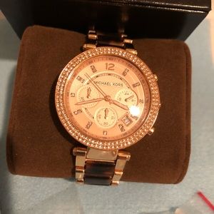 Michael Kors Rose Gold Tortoise Watch